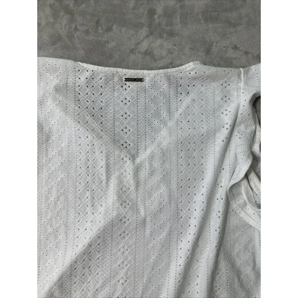 Women’s Michael Kors Blouse White V-Neck Size Xl